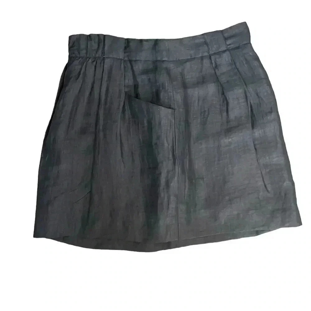 J.Crew Black Linen-Blend Mini Skirt Women’s Size 2 - Picture 3 of 7